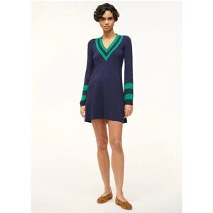 NWT STAUD Sunshine Dress in Navy Seaweed